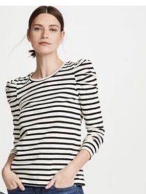 Rebecca Minkoff puff sleeve cotton stripe shirt, size small